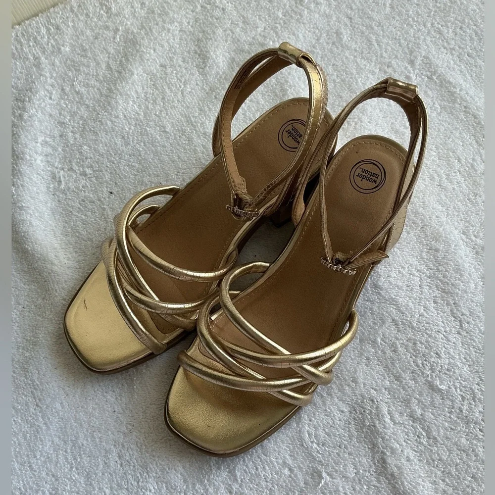 Wonder Nation Gold Strappy Kids Sandals